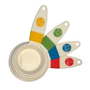 Measuring Cup Set White, Primary Colors Accent